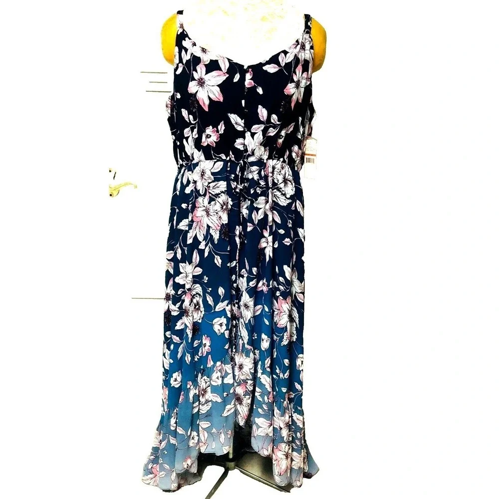 NWT Nanette Lepore Maxi‎ Dress Tier Ruffle Floral Artsy Fairy Womens 3X 24W